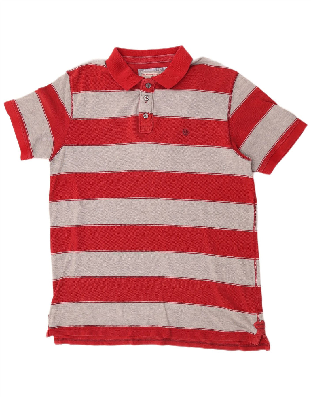 Fat Face Herren-Poloshirt XL, rot gestreift, Baumwolle