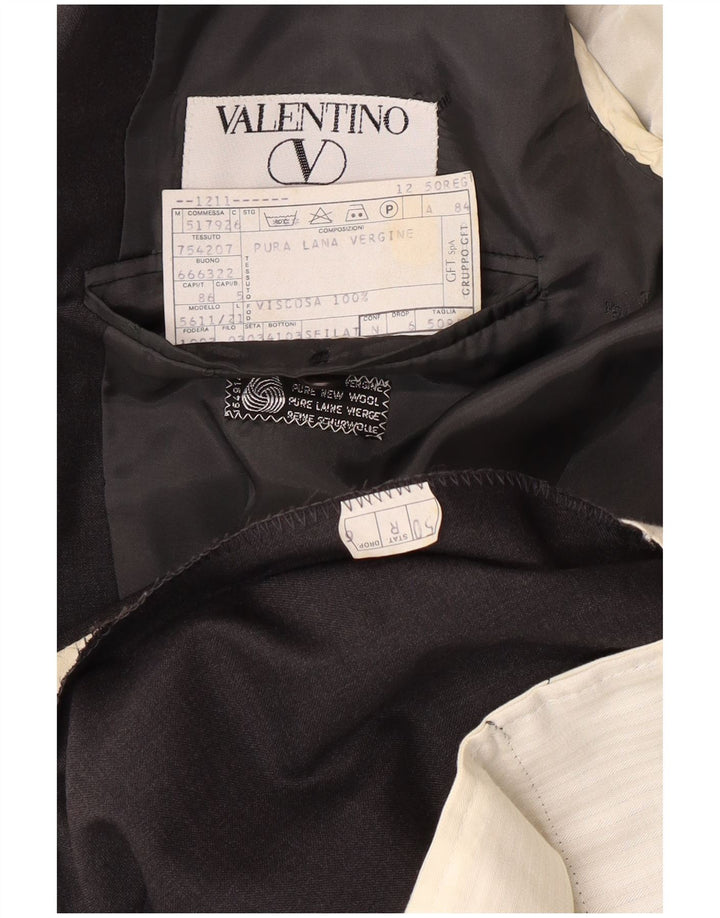 VALENTINO Herren zweireihiger 2-teiliger Anzug IT 50 Large W34 L30 Grau