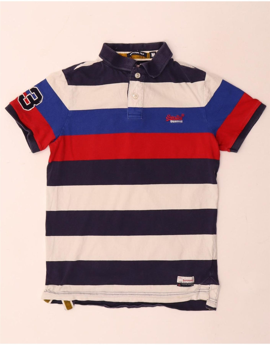 Superdry Herren-Poloshirt mit Grafik, mittelgroß, mehrfarbig, gestreift, Baumwolle