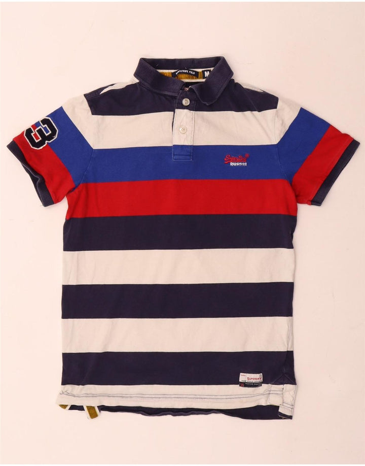 Superdry Herren-Poloshirt mit Grafik, mittelgroß, mehrfarbig, gestreift, Baumwolle