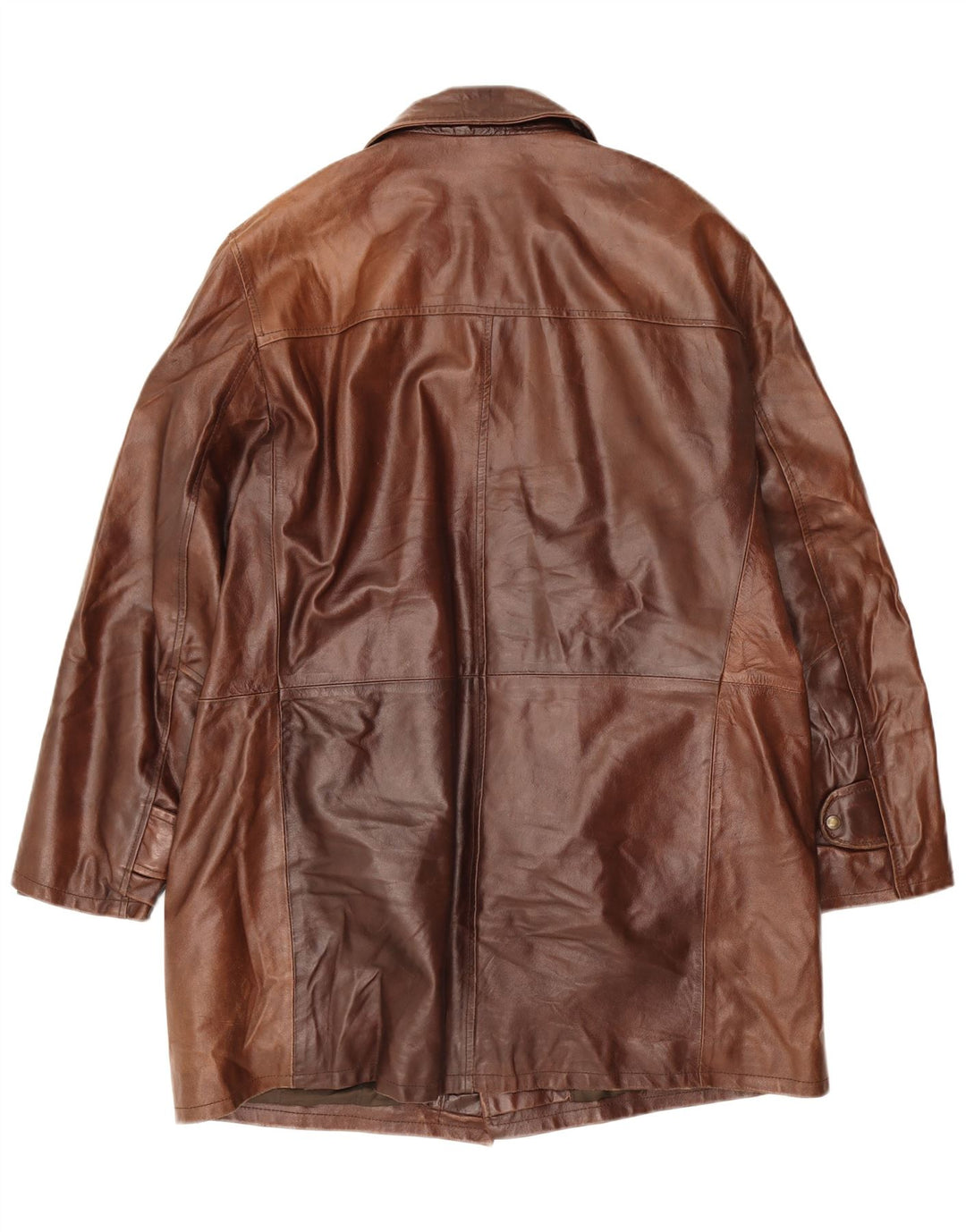 Vintage Herren Ledermantel UK 44 2XL Braunes Leder