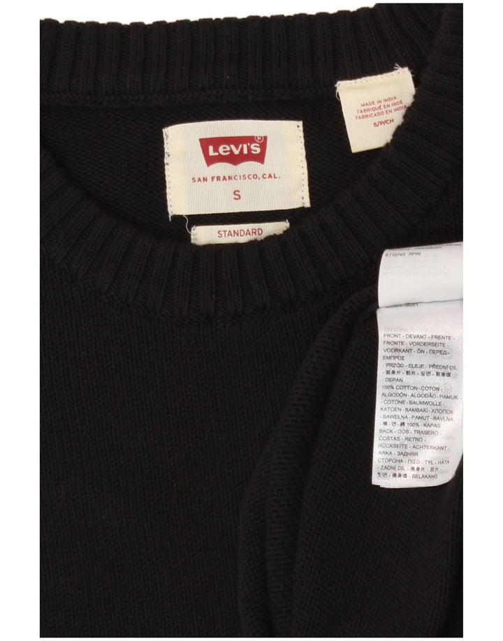 Levi's Herren Standard-Pullover mit Rundhalsausschnitt, Größe S, schwarze Baumwolle