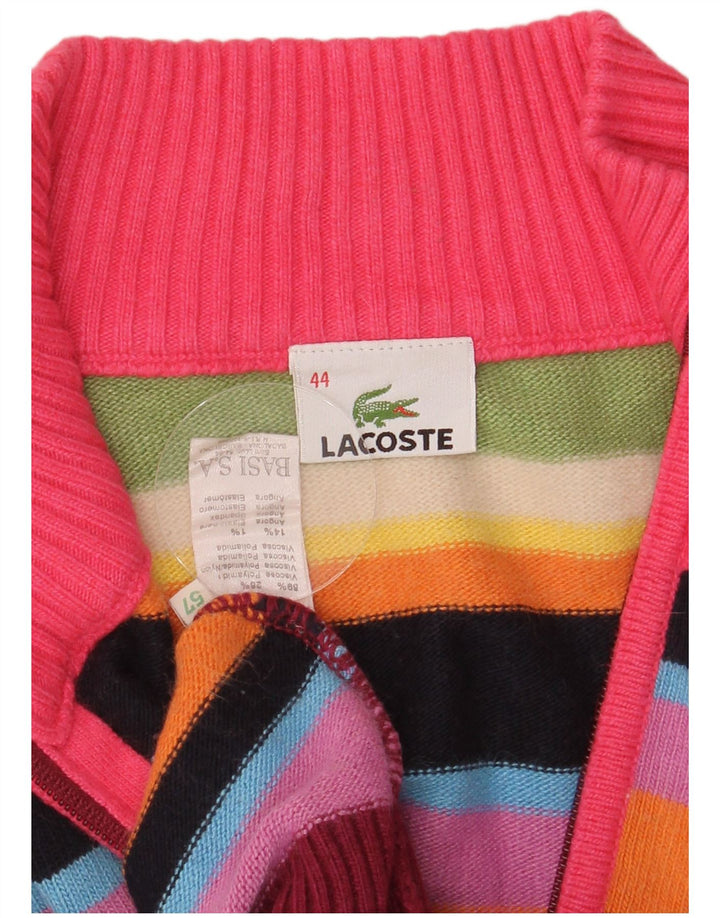 Lacoste Damen-Strickjacke, Größe 44, groß, mehrfarbig gestreift