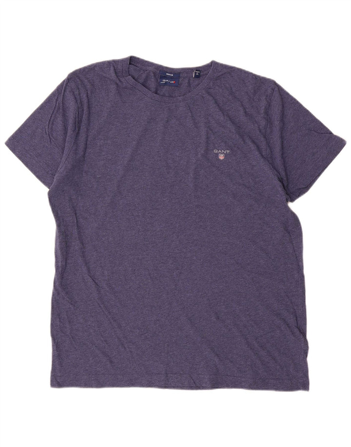 Gant Herren-T-Shirt, normal, groß, marineblau gesprenkelte Baumwolle