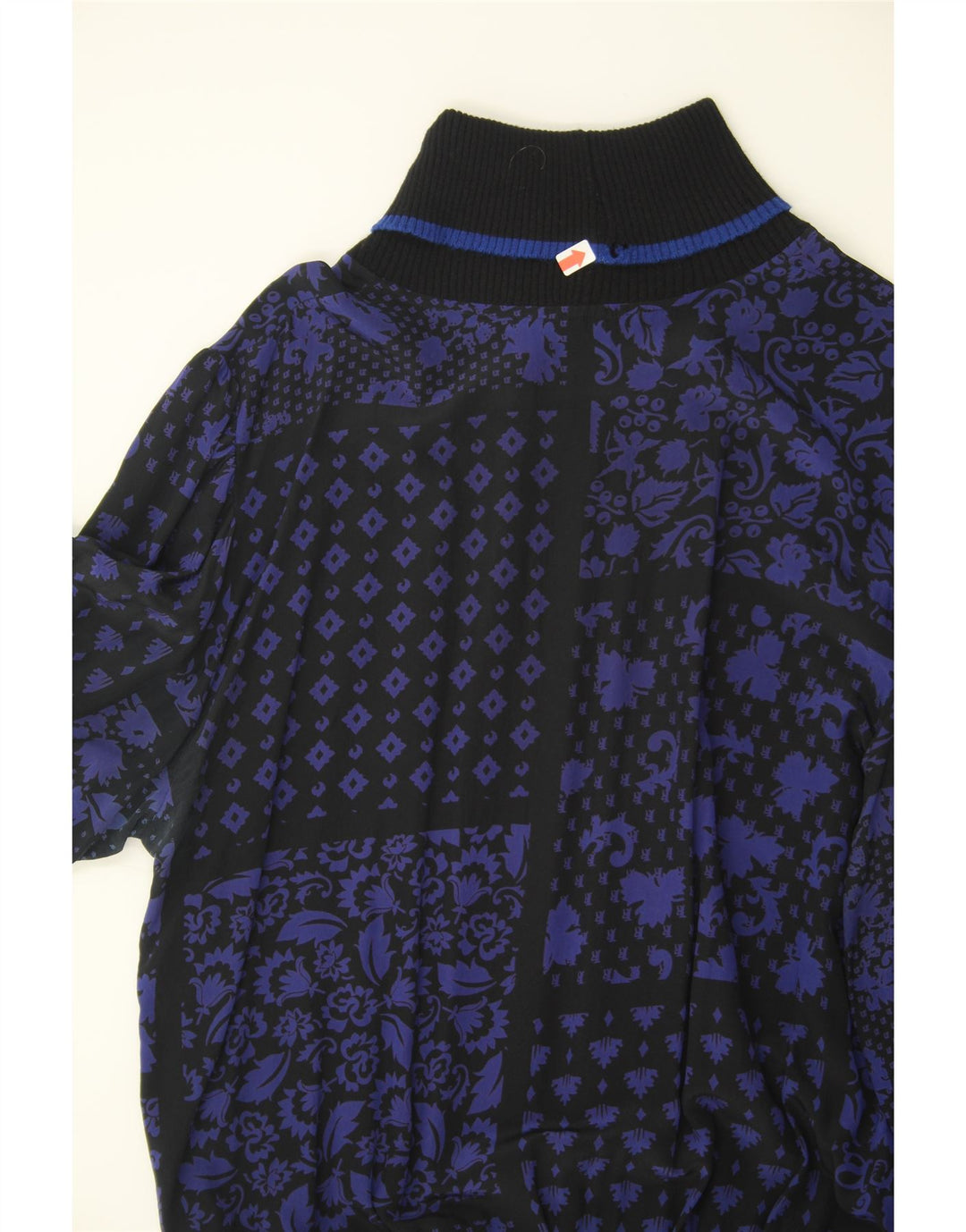 GIBI Womens Roll Neck Jumper Sweater UK 14 Large Navy Blue Patchwork Vintage Gibi and Second-Hand Gibi from Messina Hembry 