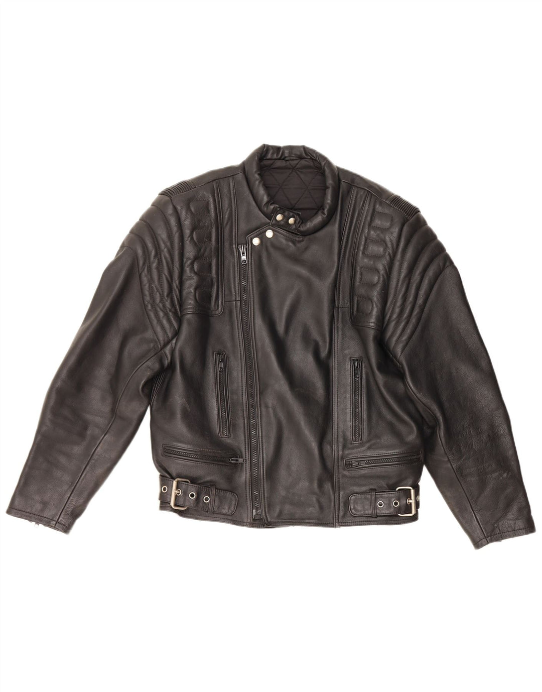 Vintage Herren Motorrad Leder Bikerjacke UK 36 Kleines schwarzes Leder