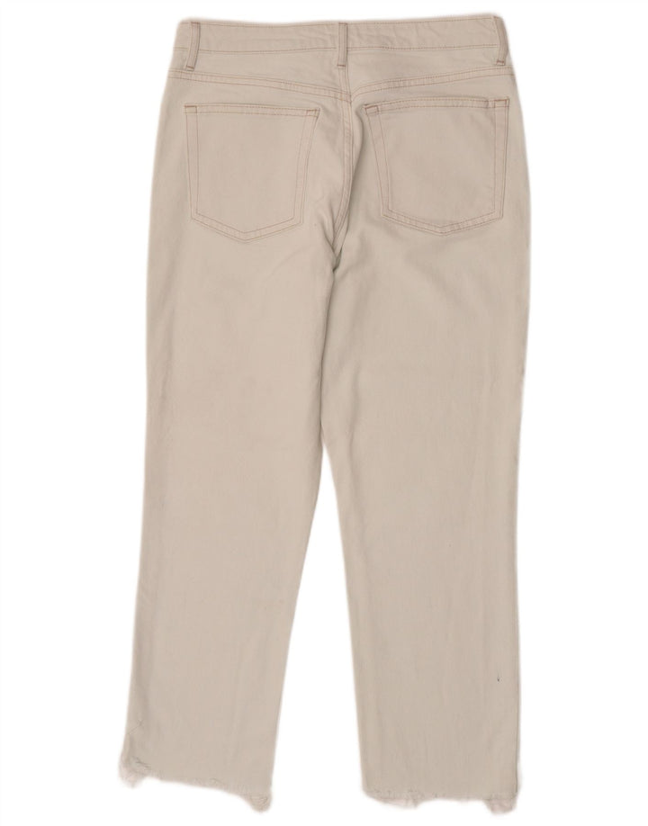 TOPSHOP Damen Crop Straight Jeans W30 L25 Weiß