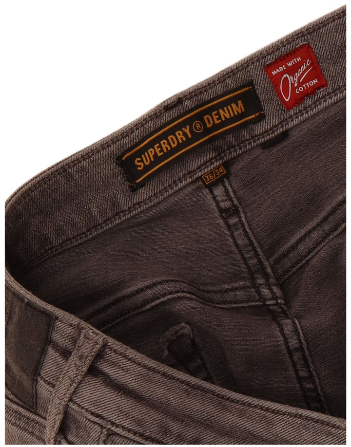 Superdry Herren Skinny Jeans W36 L34 Graue Baumwolle