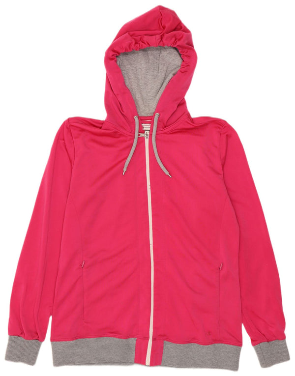 Champion Damen Heritage Fit Zip Hoodie Pullover UK 16 Large Pink