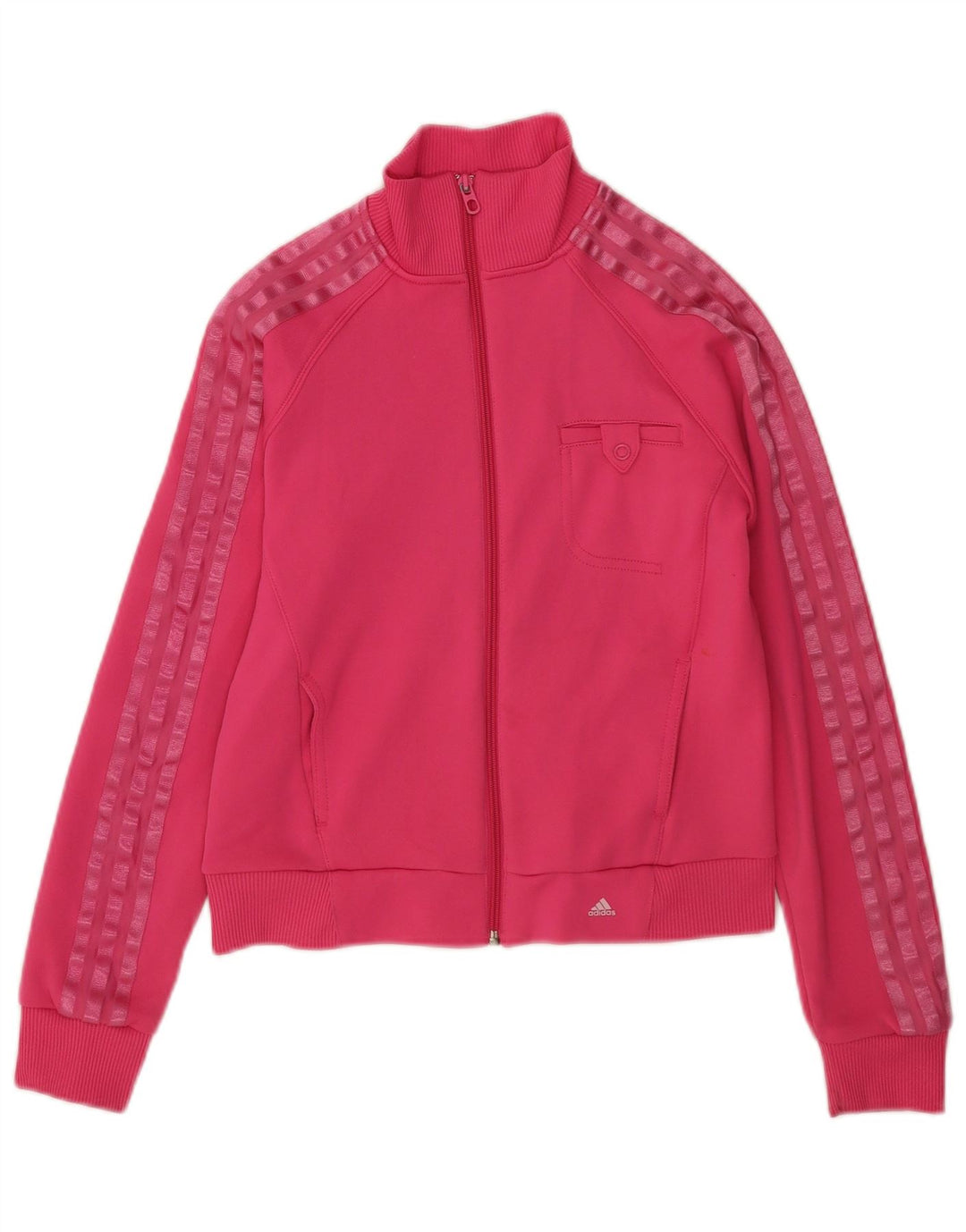 Adidas Damen Crop Trainingsanzug Top Jacke UK 12 Mittelrosa Polyester