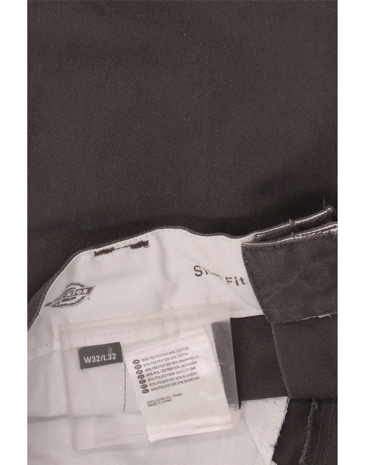 DICKIES Herren Slim Fit Chinohose W32 L32 Grau Polyester