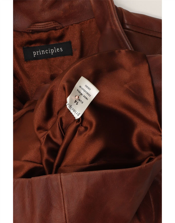 Principles Damen Lederjacke UK 14 Mittelbraun