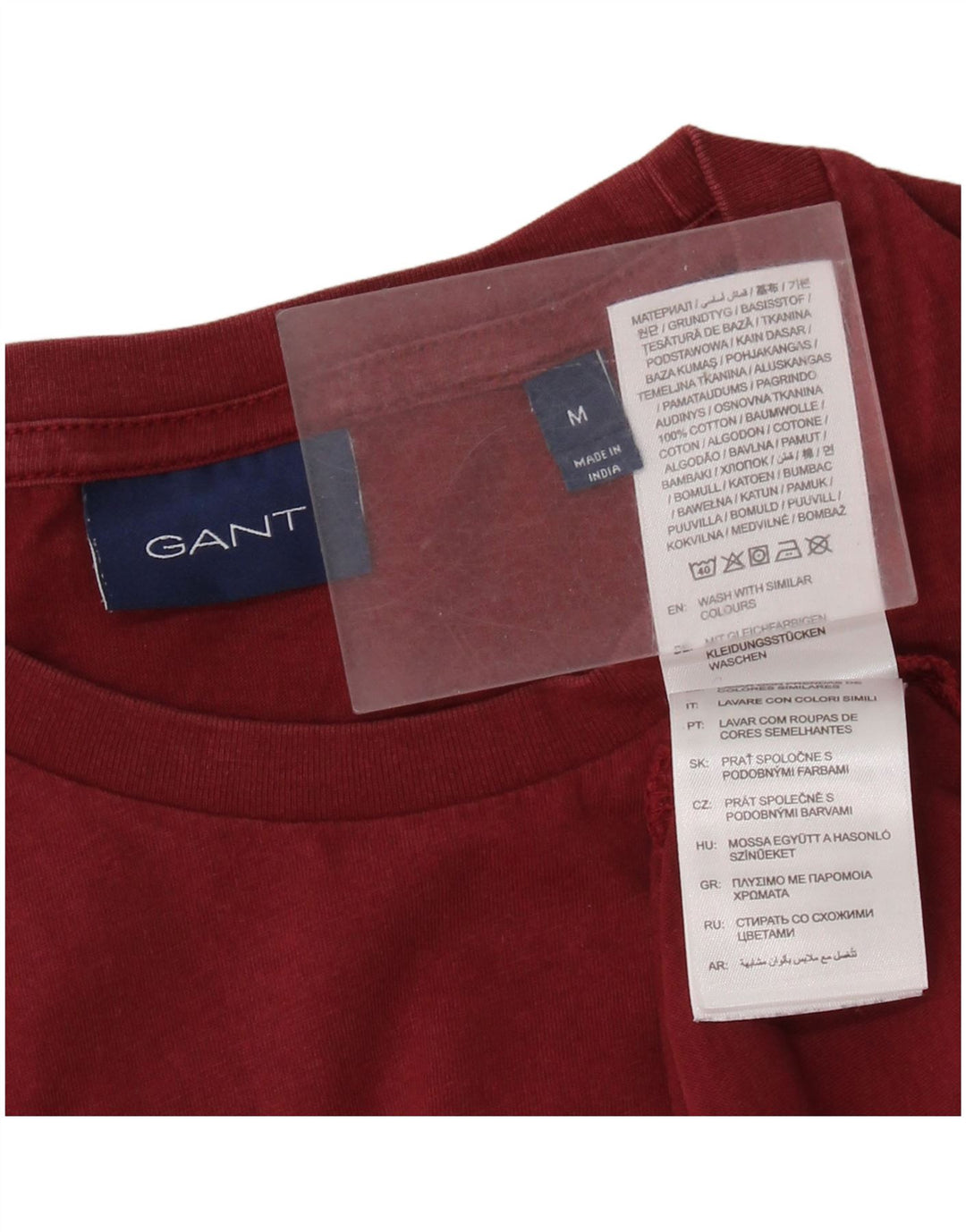 Gant Damen T-Shirt-Oberteil aus mittlerer burgunderroter Baumwolle