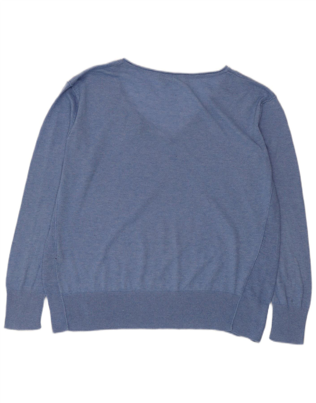 Zara Damen-Pullover mit V-Ausschnitt, UK 14, Mittelblau, Polyester