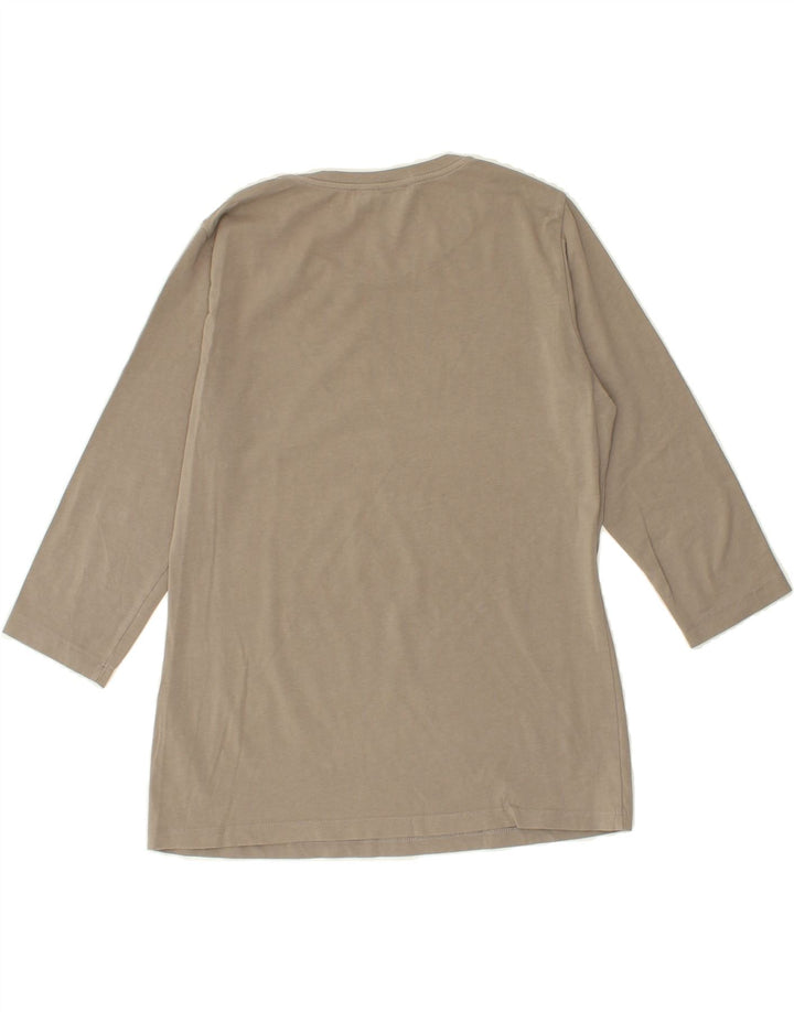 TRUSSARDI Womens Graphic Top 3/4 Sleeve UK 12 Medium Grey Cotton Vintage Trussardi and Second-Hand Trussardi from Messina Hembry 