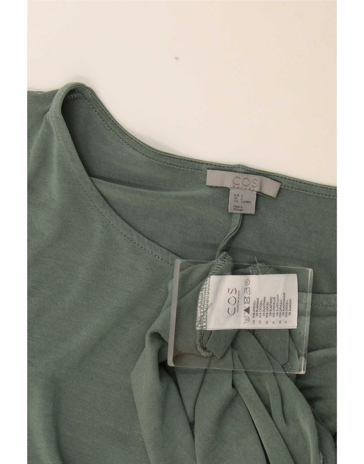 Cos Damen Übergroßes Top Langarm UK 10 Small Grün Lyocell