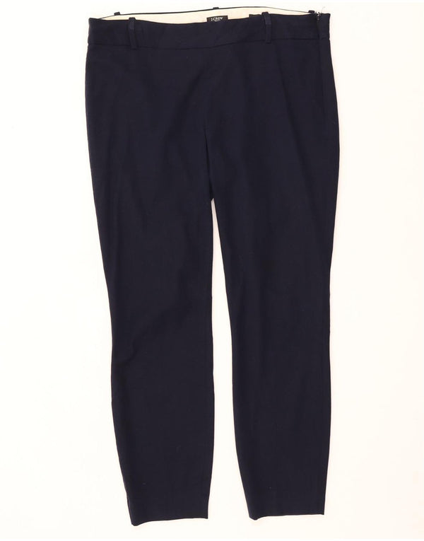 J. Crew Womens Slim Casual Trousers US 8 Medium W34 L26 Navy Blue Cotton