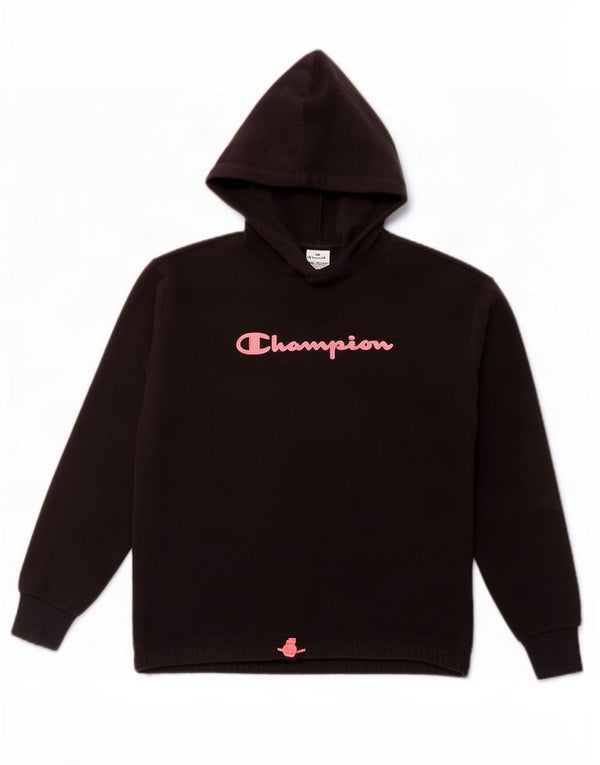 Champion Fleecepullover mit Kapuze für Mädchen, 15–16 Jahre, 2XL, Schwarz, Polyester