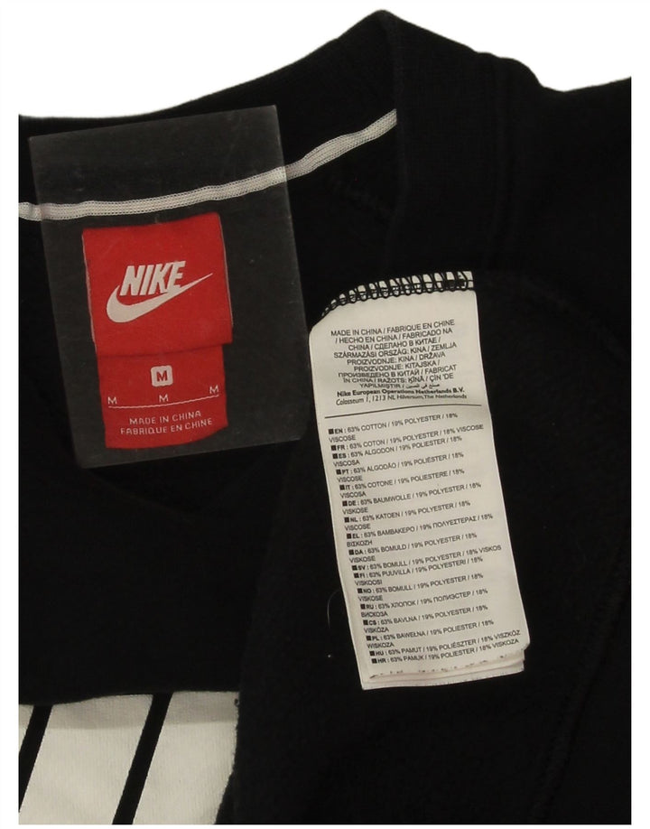 Nike Womens Graphic Sweatshirt Pullover UK 14 Mittelschwarze Baumwolle