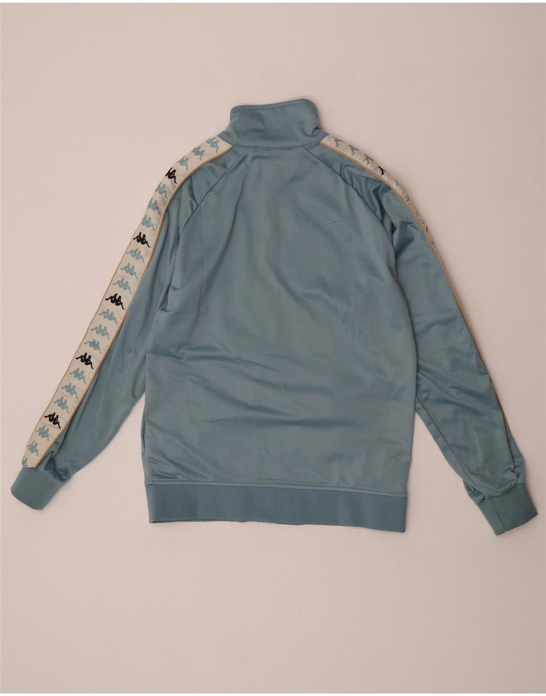 Kappa Herren-Trainingsanzugoberteil mit Grafik, Mittelblaues Farbblock-Polyester