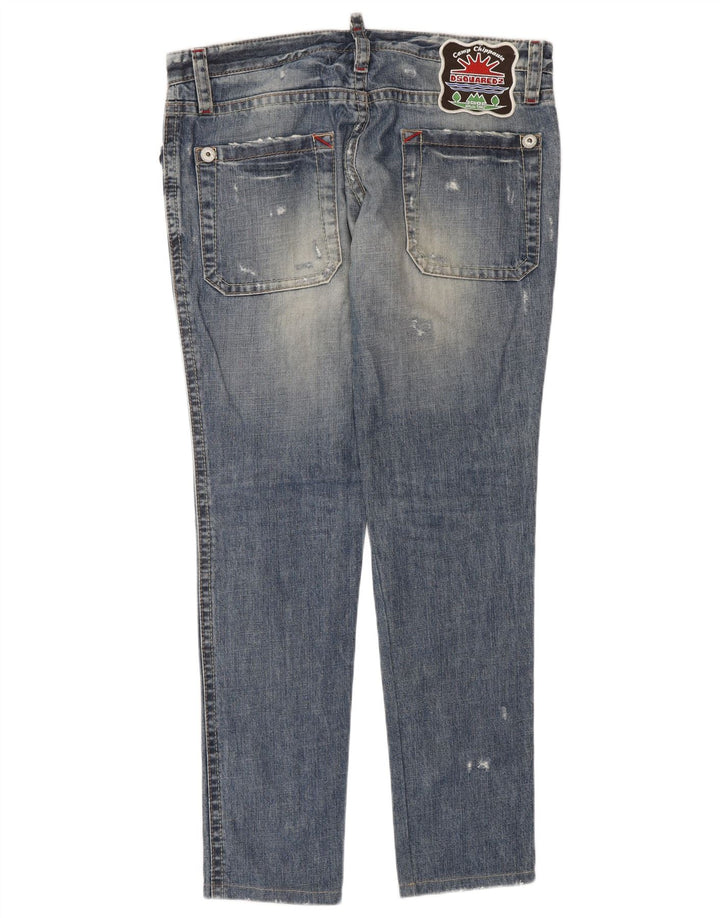 Dsquared2 Damen Distressed Slim Jeans W32 L32 Blaue Baumwolle