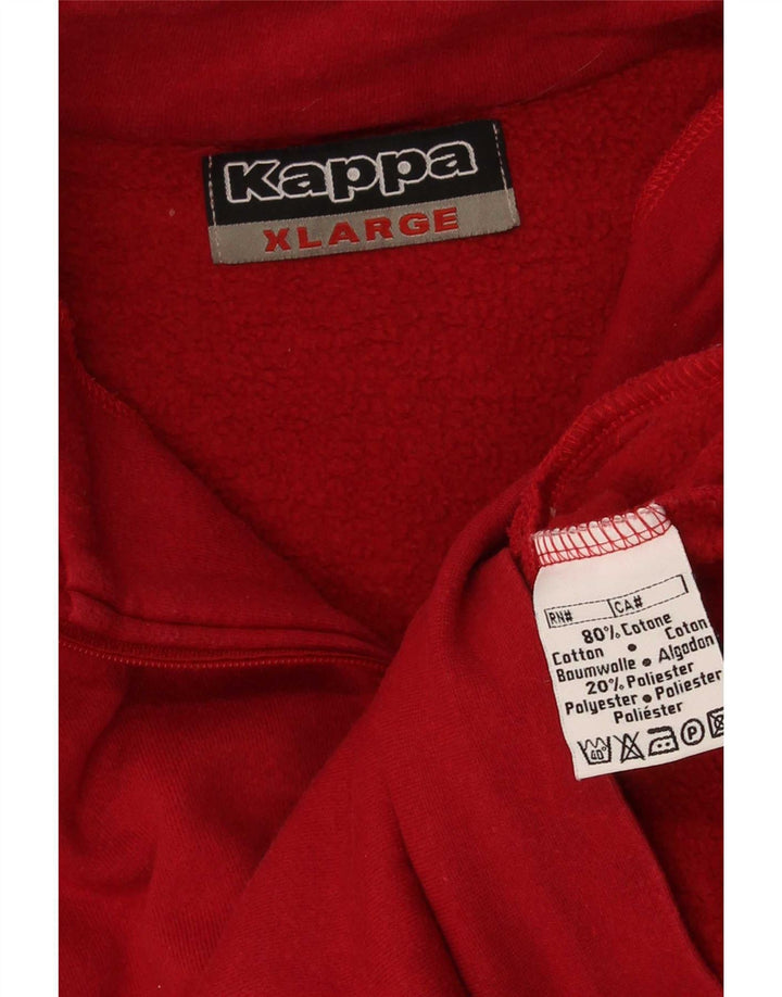 Kappa Herren-Sweatshirt mit Reißverschluss, XL, rote Baumwolle
