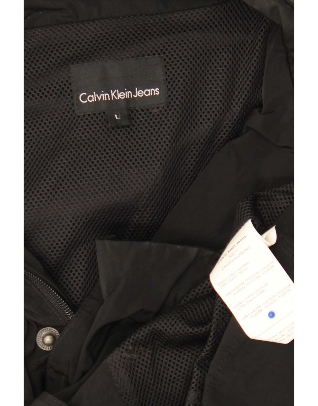 Calvin Klein Jeans Herren Militärjacke UK 40 Large Schwarz Polyester