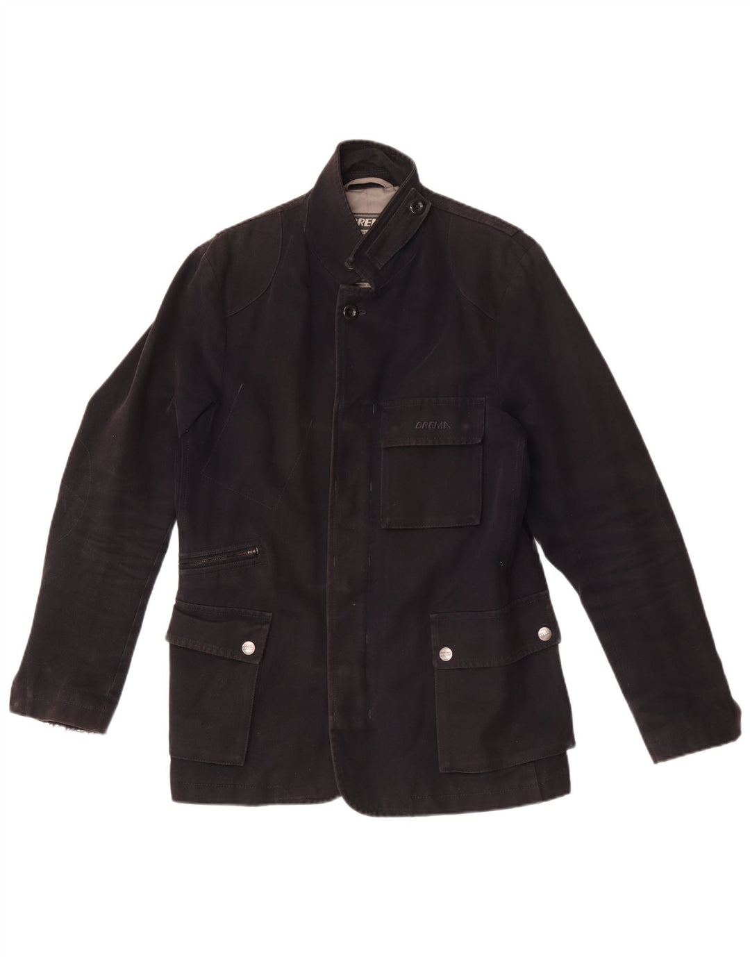 Brema Herren-Utility-Jacke IT 46 Small aus schwarzer Baumwolle