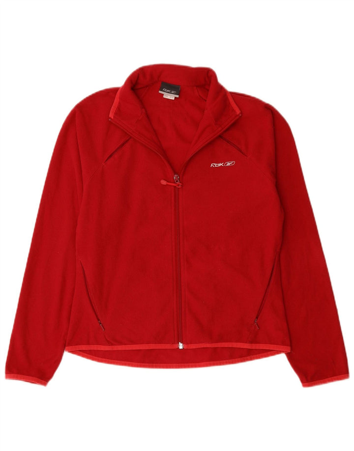 REEBOK Damen Fleecejacke UK 10 Small Rot Polyester