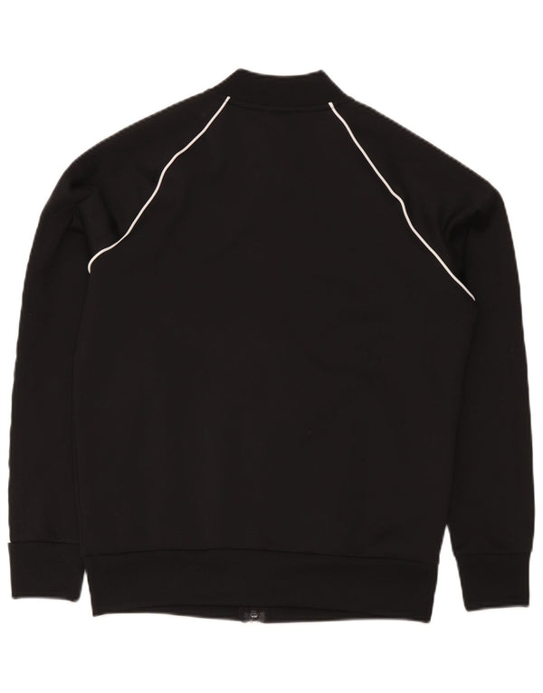 Adidas Damen Trainingsanzug Top Jacke UK 14 Medium Schwarz Polyester