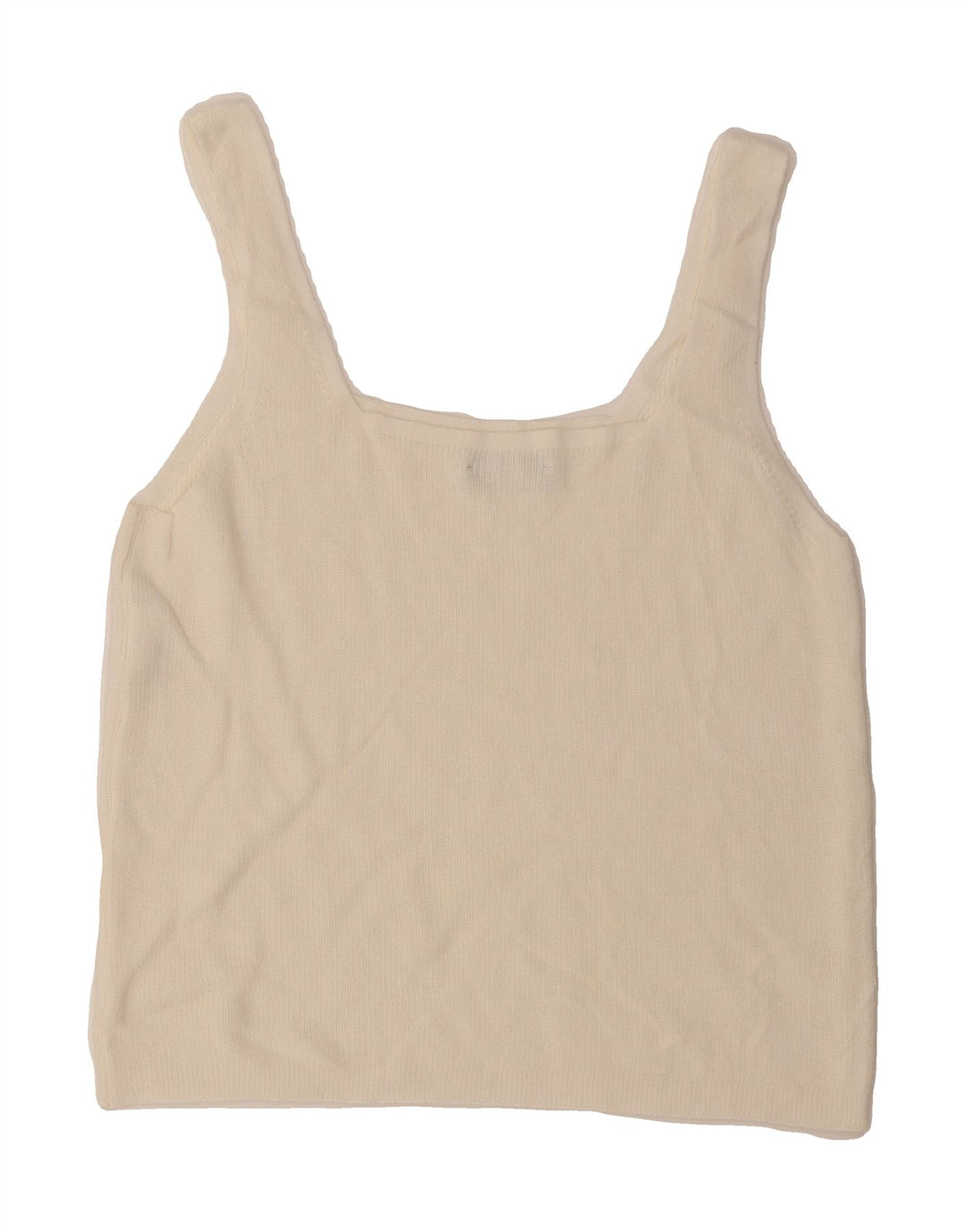 BENETTON Womens Knit Cami Top UK 8 Small White Vintage Benetton and Second-Hand Benetton from Messina Hembry 