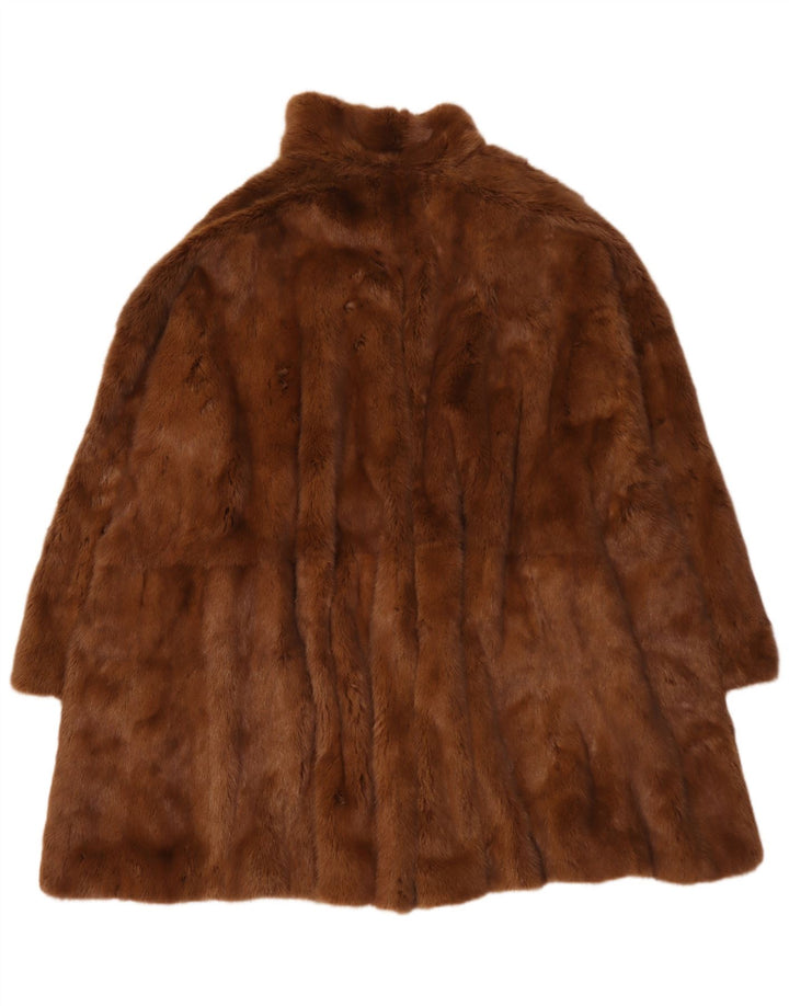 Vintage Damen Übergroßer Wendefellmantel UK 18 XL Braun