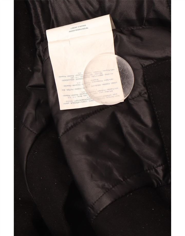 ENERGIE Herren Pea Coat UK 36 Small Schwarze Wolle