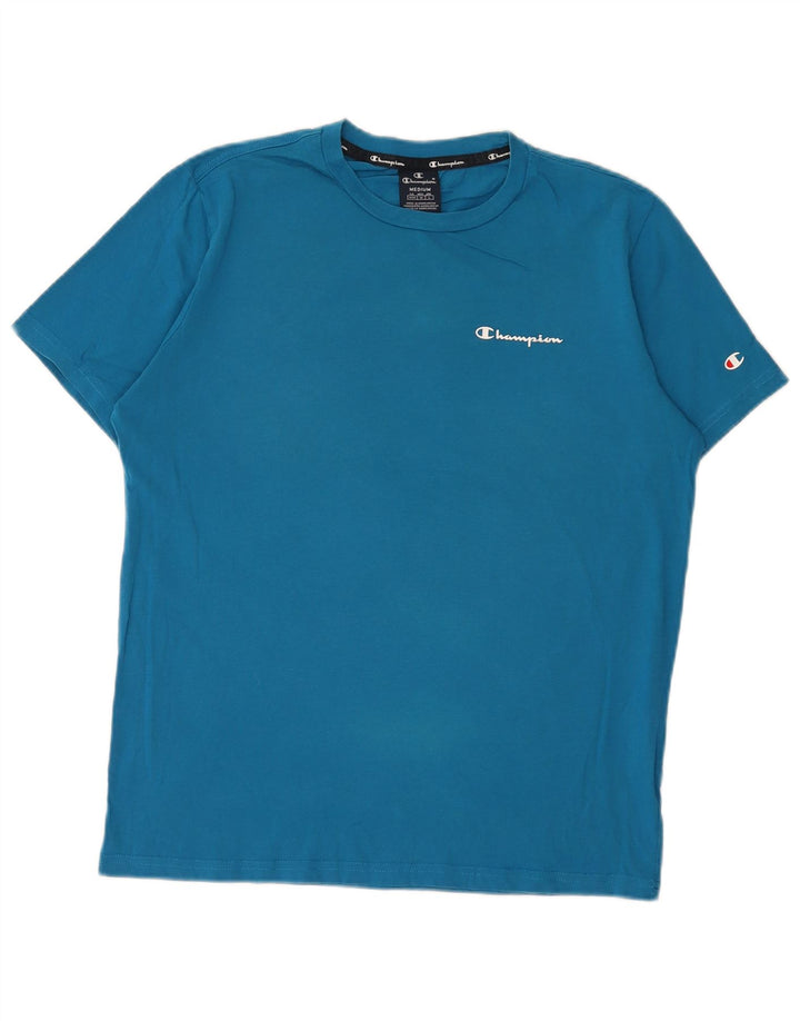 CHAMPION Herren-T-Shirt-Oberteil aus mittelblauer Baumwolle