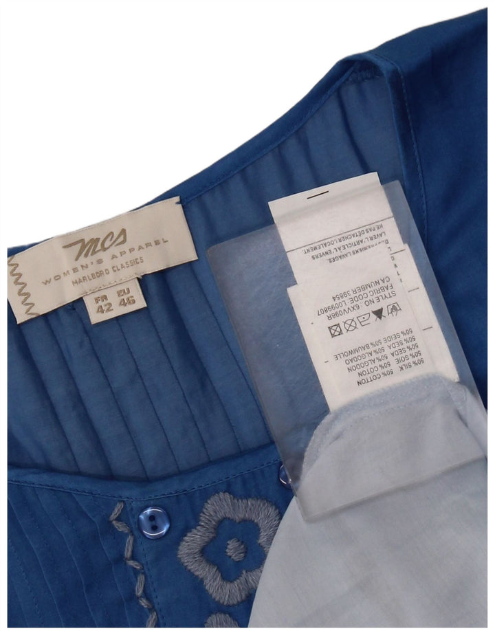 Marlboro Classics Damen Basic Kleid EU 42 Große blaue Batik-Seide