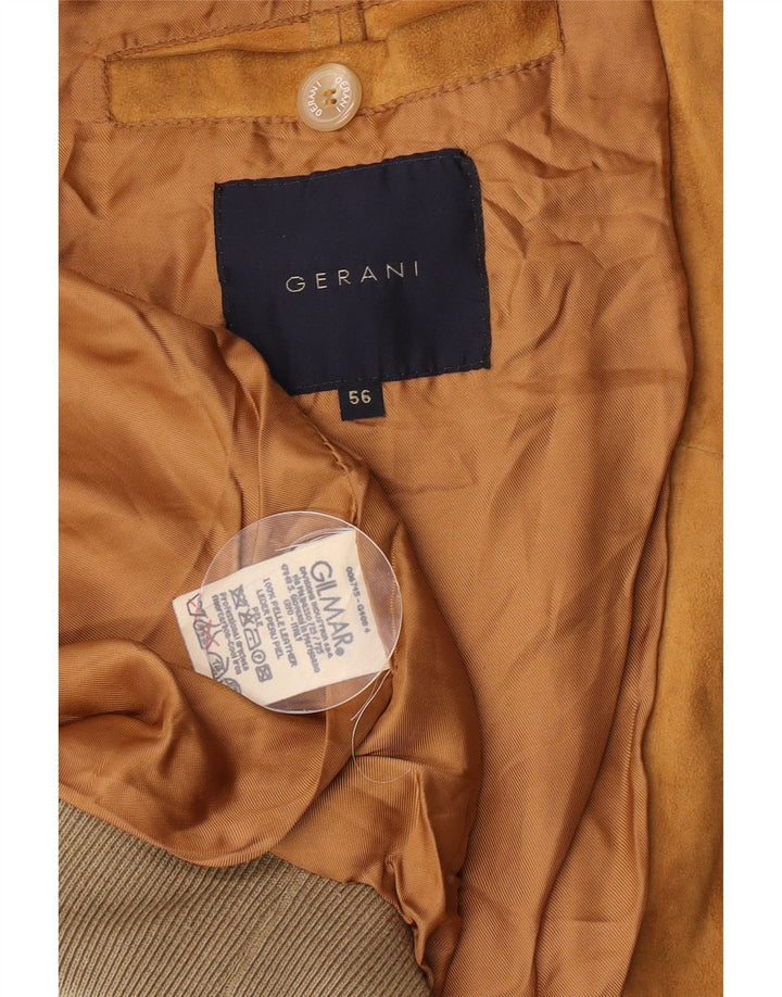 Gerani Herren Wildleder Bomberjacke IT 56 3XL Beige Leder
