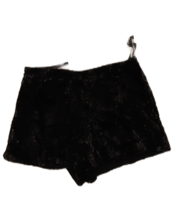 Topshop Damen Hotpants UK 4 XS W26 Schwarz Polyester