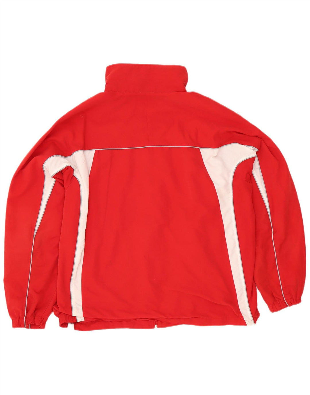 Asics Herren-Trainingsanzug-Top-Jacke, großes rotes Farbblock-Polyester