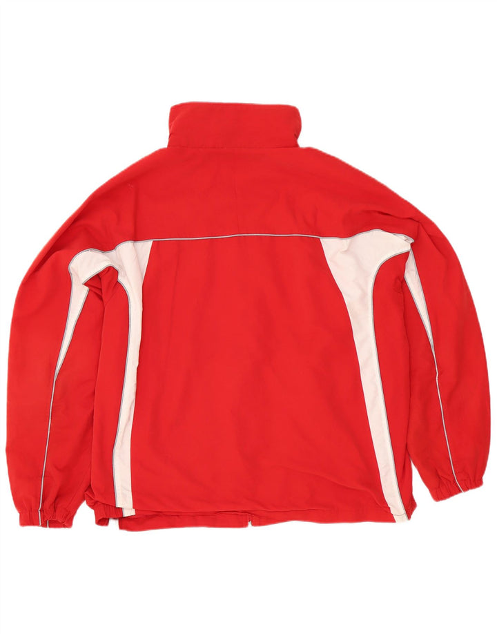 Asics Herren-Trainingsanzug-Top-Jacke, großes rotes Farbblock-Polyester