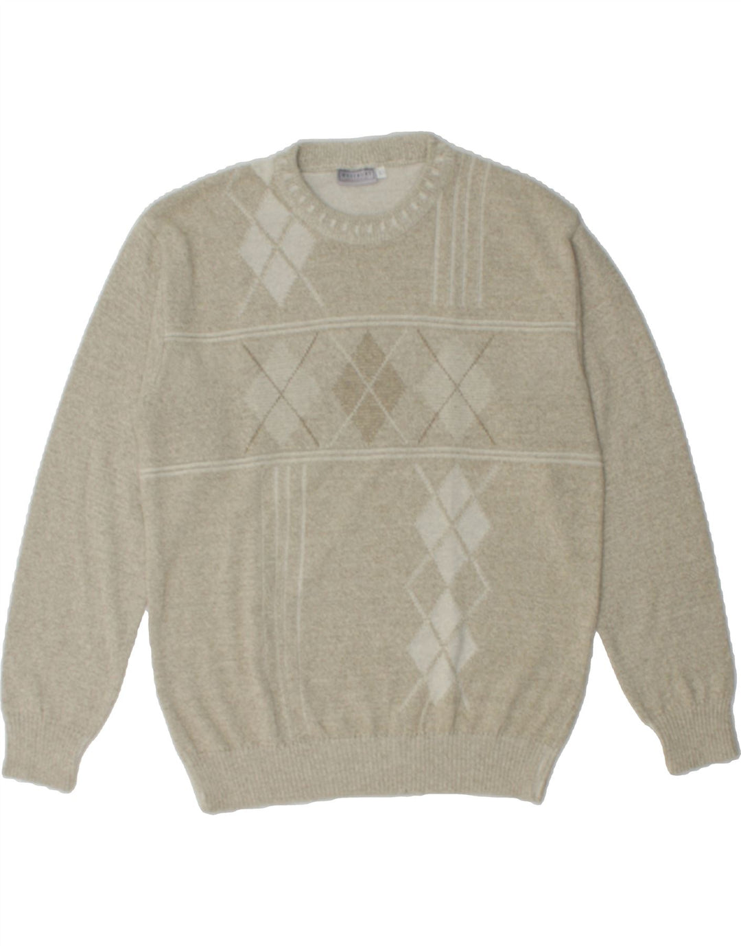 WESTBURY Mens Crew Neck Jumper Sweater Large Grey Argyle/Diamond Cotton Vintage WESTBURY and Second-Hand WESTBURY from Messina Hembry 