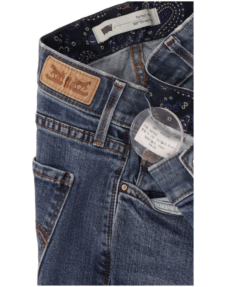 Levi's Damen 525 Straight Jeans US 10 Large W30 L32 Blau