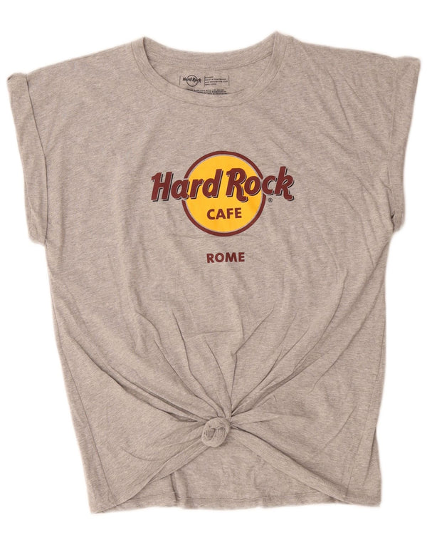 Hard Rock Cafe Damen Rome Graphic T-Shirt Top UK 18 XL Grau Baumwolle
