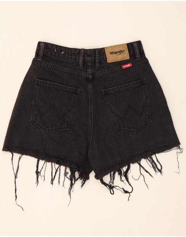 Wrangler Damen-Jeansshorts mit hoher Taille, US 7, Mittel, W24, schwarze Baumwolle