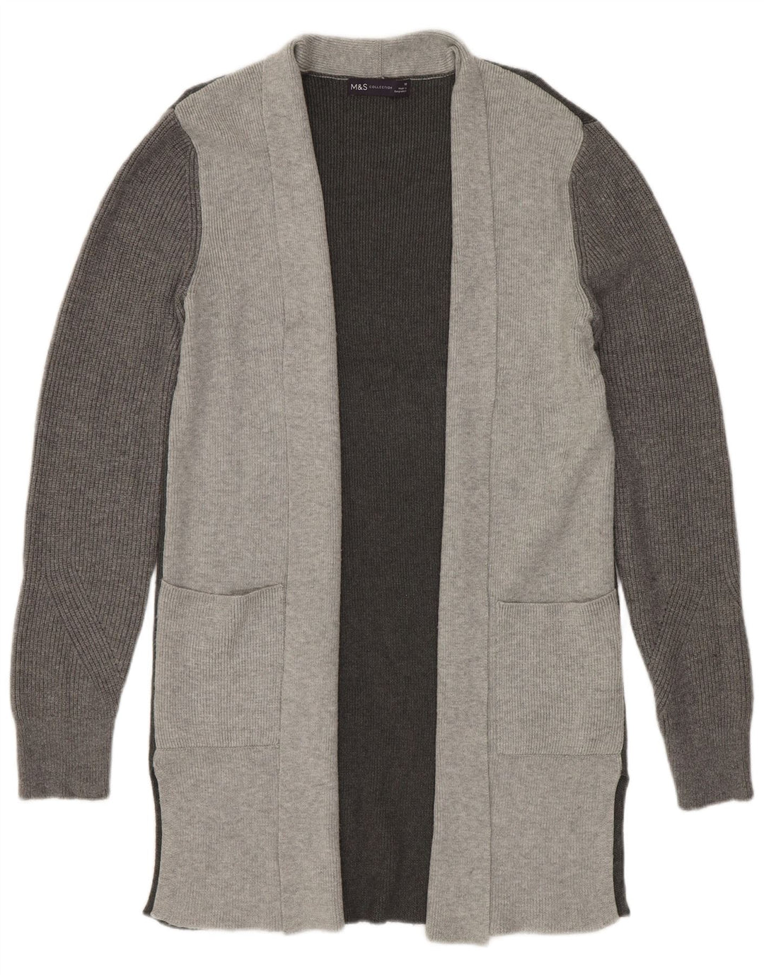 Marks & Spencer Damen Longline-Cardigan-Pullover UK 10 Small Grau