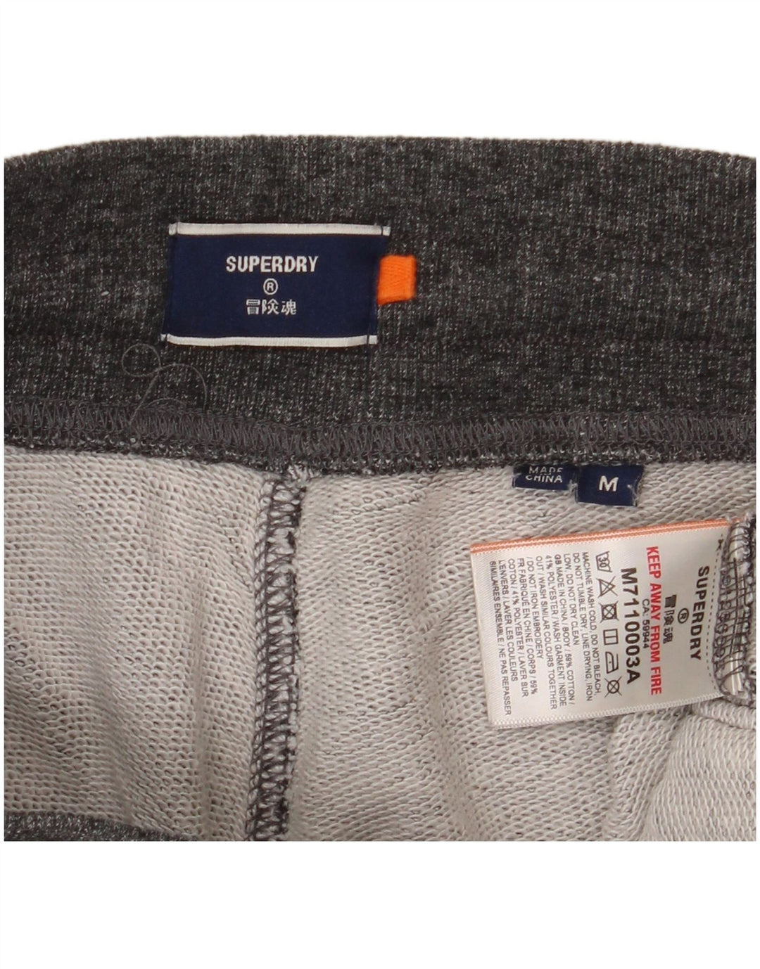 Superdry Herren-Sportshorts aus mittelgrauer Baumwolle