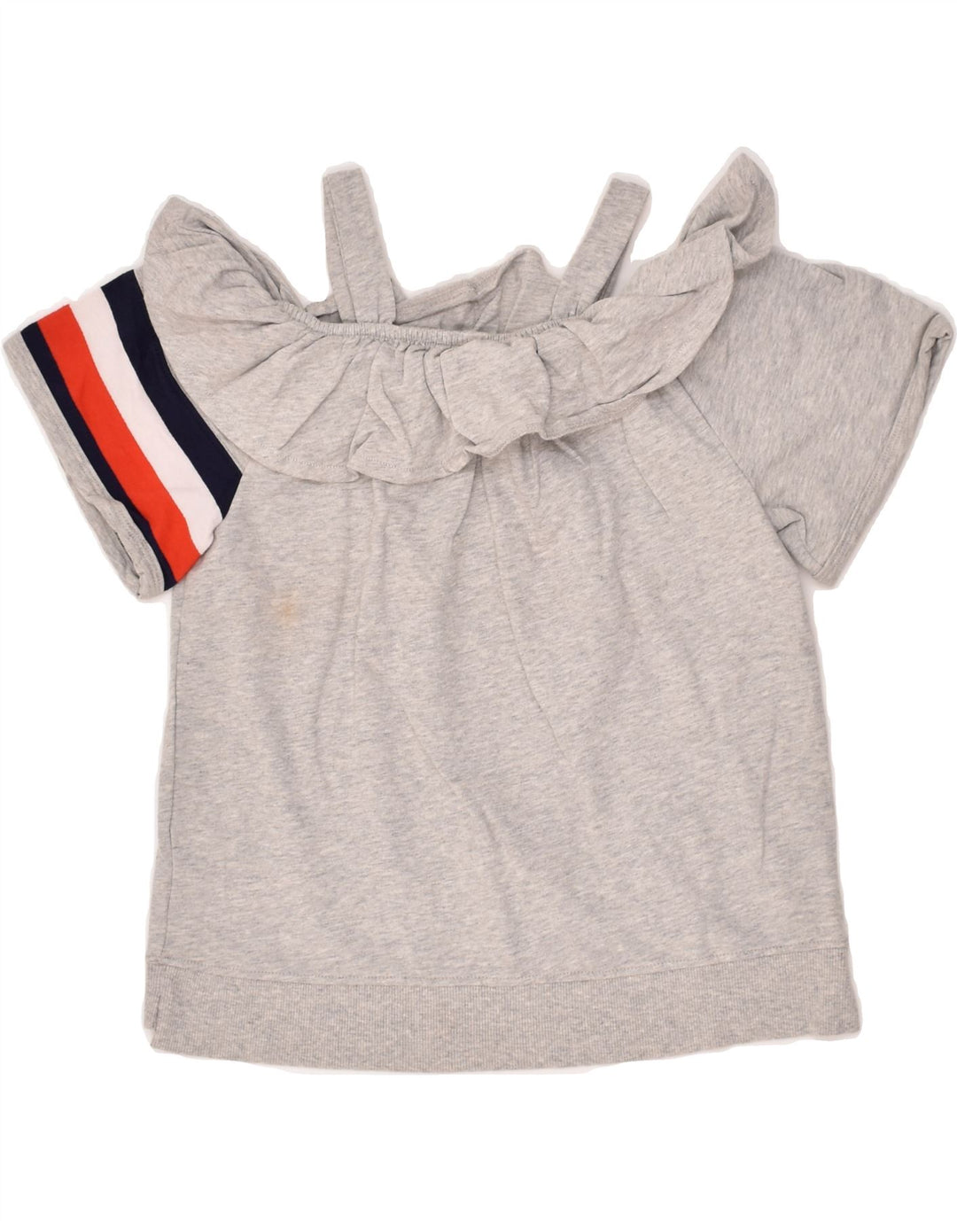 TOMMY HILFIGER Girls Short Sleeve Sweatshirt Jumper 15-16 Years XL Grey | Vintage Tommy Hilfiger | Thrift | Second-Hand Tommy Hilfiger | Used Clothing | Messina Hembry 