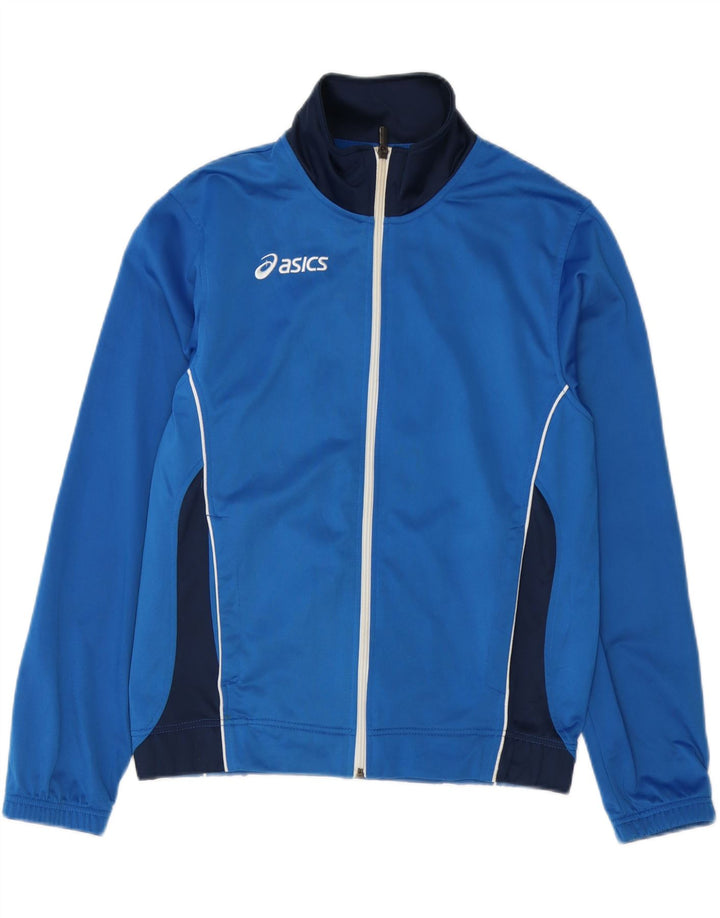 Asics Herren-Trainingsanzug-Top-Jacke, kleines blaues Farbblock-Polyester