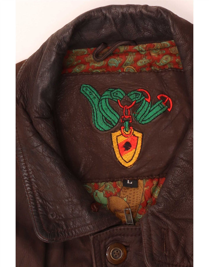 Vintage Herren Lederjacke UK 40 Large Braun