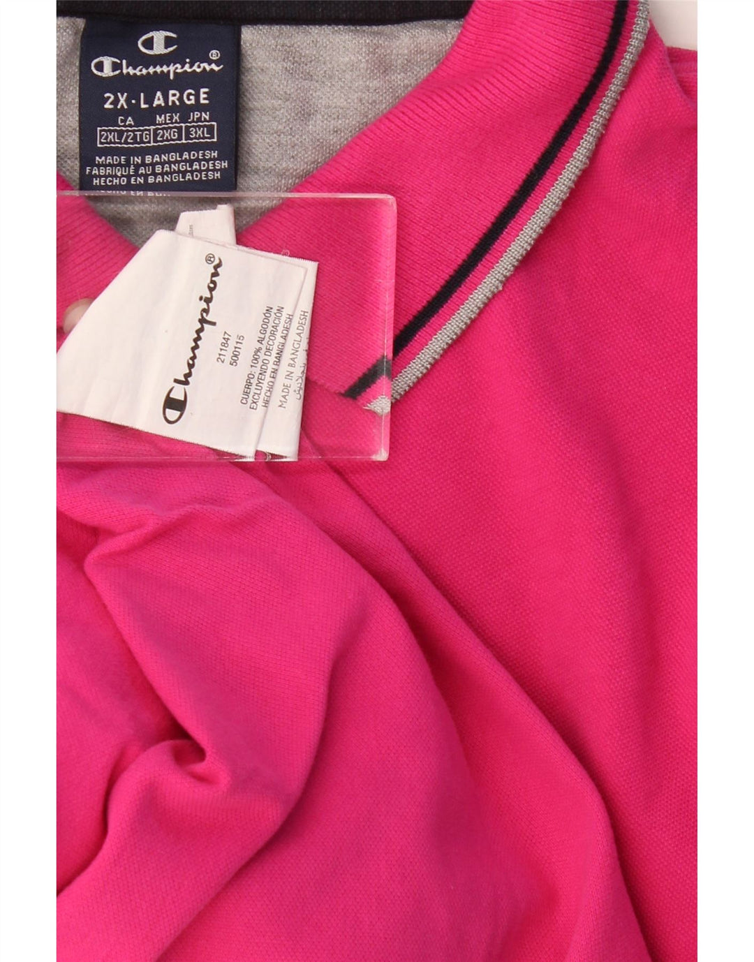 CHAMPION Herren Poloshirt 2XL Rosa Baumwolle