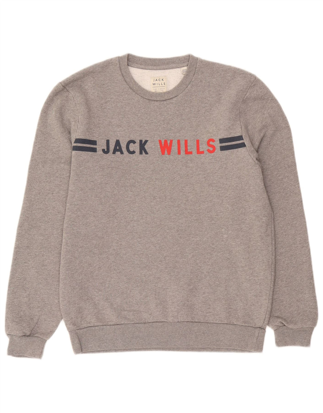Jack Wills Herren-Sweatshirt mit Grafik, mittelgrau gesprenkelte Baumwolle